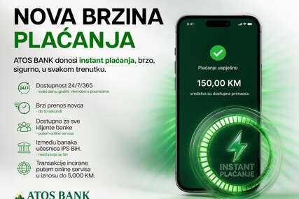 ATOS BANK omogućila instant plaćanja: Novac na računu za svega nekoliko sekundi