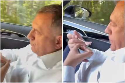 (VIDEO) Zbog gustog rasporeda predsjednik SNSD preskočio doručak: Pogledajte šta Milorad Dodik jede u automobilu