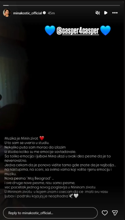 FOTO: MINAKOSTIĆ_OFFICIAL/INSTAGRAM/SCREENSHOT