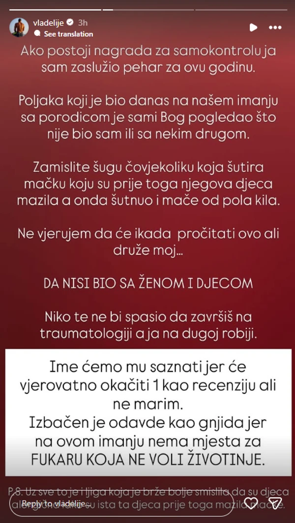 FOTO: VLADELIJE/INSTAGRAM/SCREENSHOT