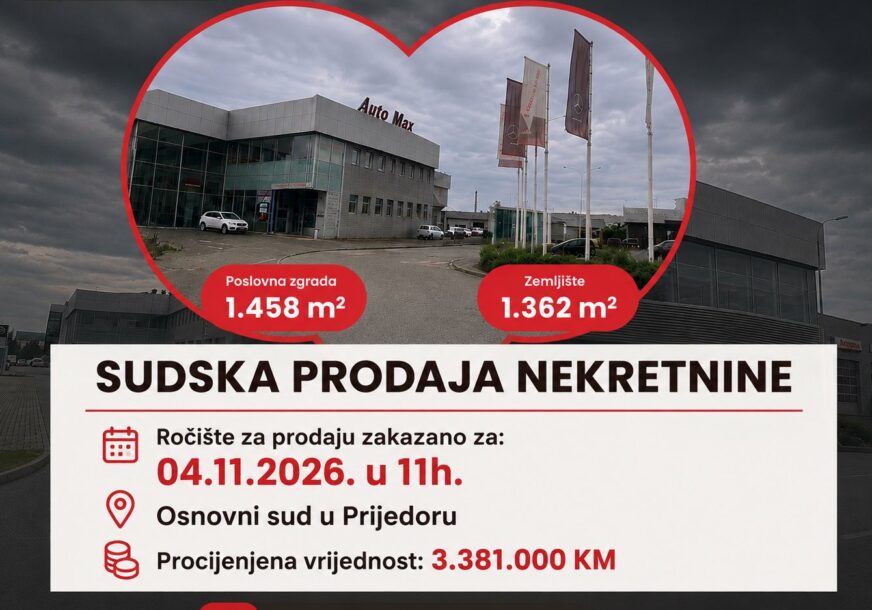(FOTO) Poslovni potencijal u Prijedoru: Zakazana sudska prodaja kompleksa vrijednog 3,38 miliona KM