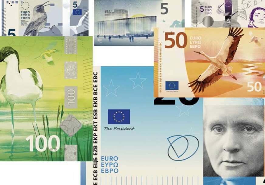 STIŽE POTPUNO NOVI IZGLED EVRA Na novim novčanicama bi mogli biti ljudi, ptice i rijeke