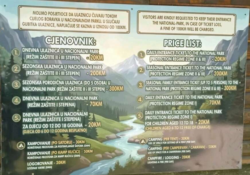 Čim je PALA koncesija, cijene SKOČILE: Rufi preuzeo objekte u Nacionalnom parku Sutjeska, pa ulaznice skuplje nego u Jeloustounu