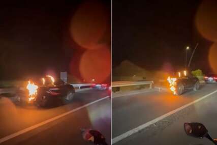(VIDEO) DRAMA KOD OMIŠA Vozilo planulo u vožnji, građani pokušavali zaustaviti vozača