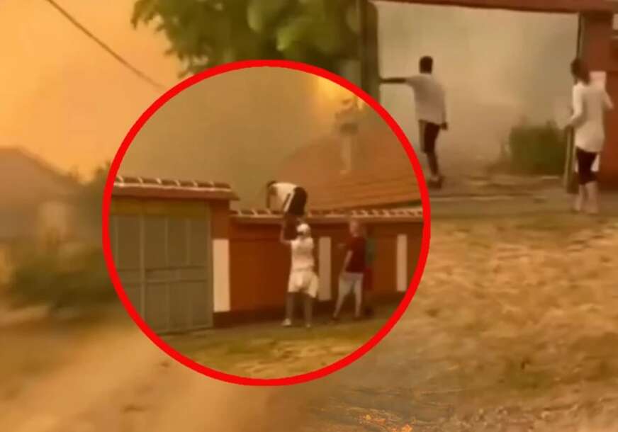 (VIDEO) Vatra stigla do kuća: Ljudi u panici preskaču ograde, pokušavaju da spasu šta se spasiti može