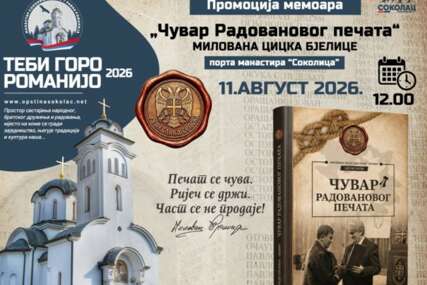 PREMIJERNO NA RAVNOJ ROMANIJI Promocija memoara „Čuvar Radovanovog pečata“ 11. avgusta u porti manastira ,,Sokolica“