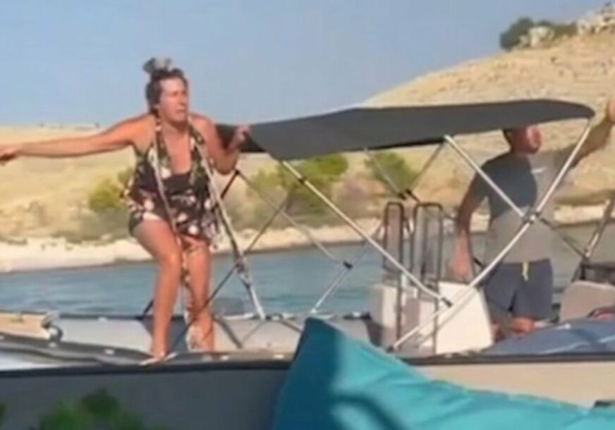 (VIDEO) „Ovo je naše, jo** ga B**“ Objavljen hit snimak sa Kornata, žena vikala da je njeno ostrvo, pa završila u moru
