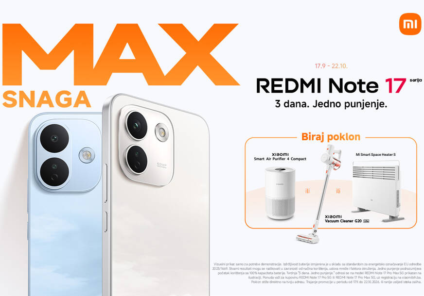 Xiaomi predstavlja REDMI Note 17 seriju u Evropi: Nova generacija REDMI Note serije biće dostupna na tržištu BiH od 17. septembra