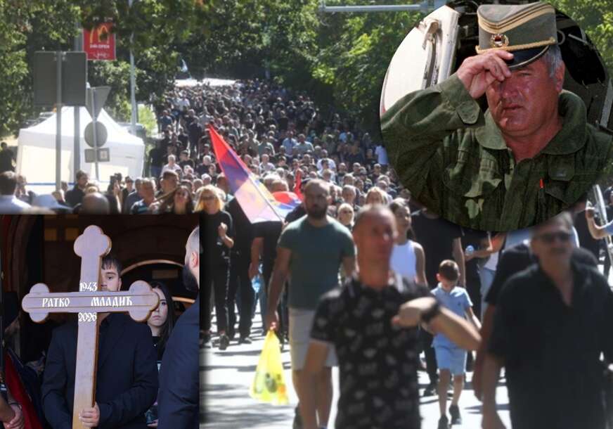 (VIDEO, FOTO) SAHRANJEN RATKO MLADIĆ UZ POČASNU PALJBU Sin Darko održao govor, prisustvovali političari iz Srpske, ministri iz Vlade Srbije i veliki broj građana