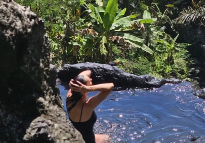 (FOTO, VIDEO) RASHLAĐUJE SE U PRIRODNOM BAZENU Sloboda Mićalović se baškari na Baliju, oko nje palme i zelenilo