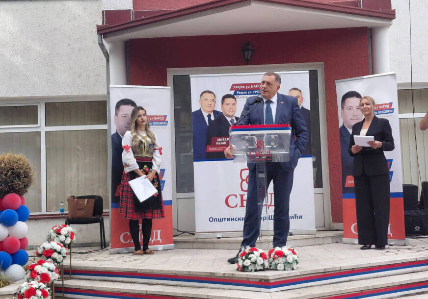 (FOTO) „Ovdje je POBJEDA osigurana“ Dodik iz Šekovića poručio da je uvjeren da će SNSD formirati novu Vladu RS