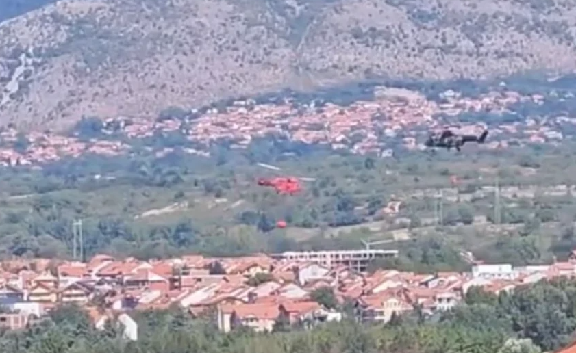 (VIDEO) VATRA STIGLA DO NAJVIŠEG VRHA Tri helikoptera ušla u borbu sa požarom na Suvoj planini