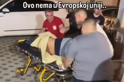 (VIDEO) Gosta iznose na nosilima, a slavlje se nastavlja: Viralni snimak sa slavlja "zapalio mreže"