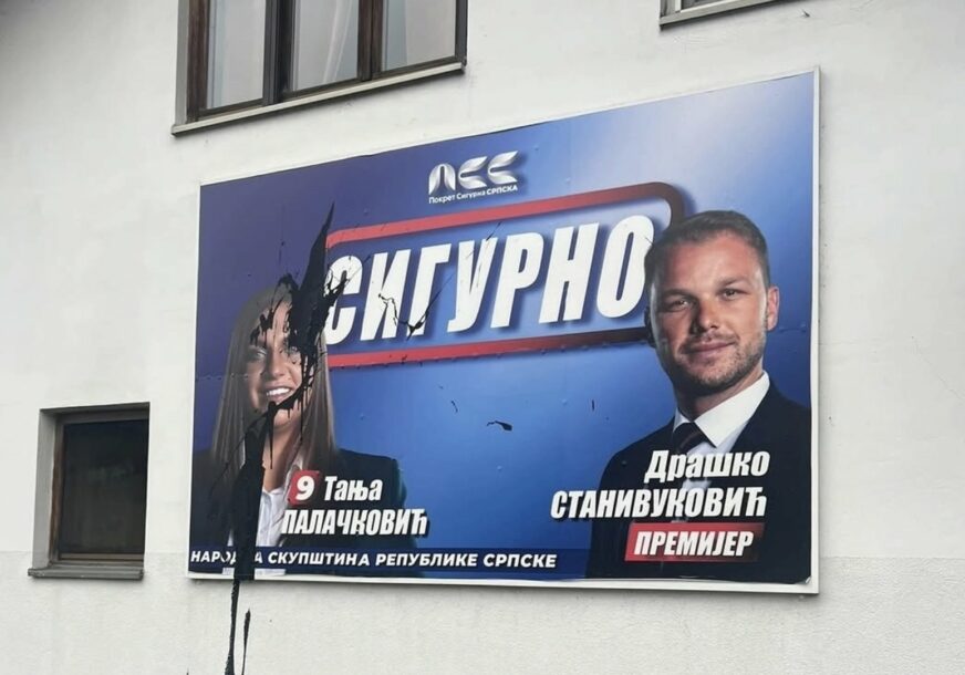 "Pobjedu nam nećete prekrečiti" Uništen predizborni plakat PSS u banjalučkom naselju Ada