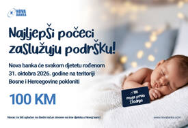 Najljepši počeci zaslužuju podršku: Nova banka poklanja 100 KM bebama rođenim na Međunarodni dan štednje