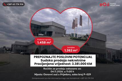 Poslovni potencijal u Prijedoru: Zakazana sudska prodaja kompleksa vrijednog 3,38 miliona KM