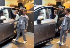 (VIDEO) Haos na sajmu u Parizu: Dječaci zakucali u zid Mercedes od 80.000 evra